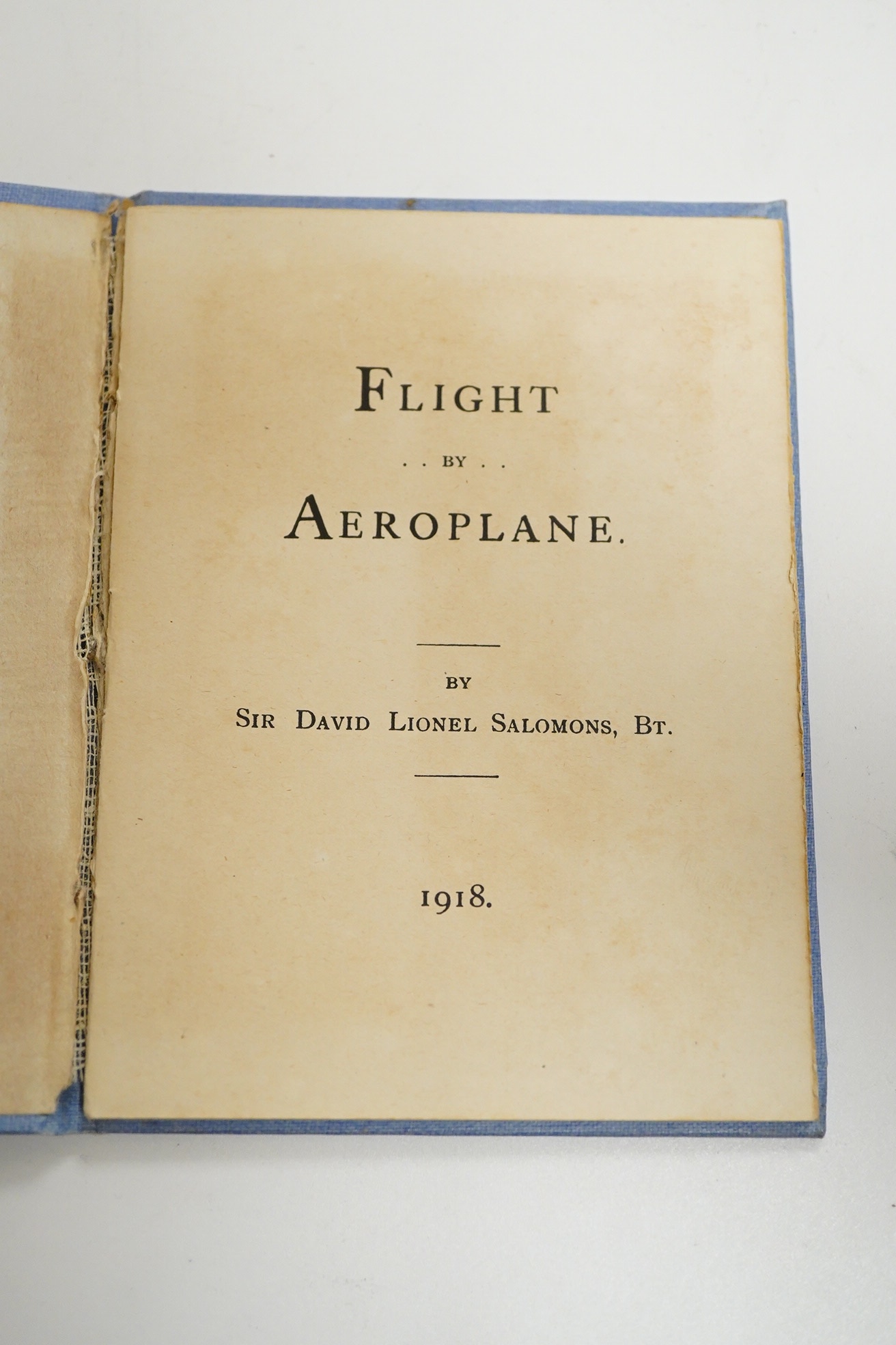 Salomons, Sir David Lionel - (New Year Keepsakes, issued to friends), for 1918-22, 1924 and 1926 - Flight by Aeroplane; 